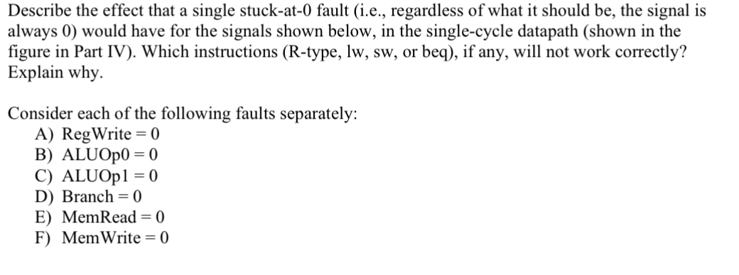 Describe the effect that a single stuck - at - 0