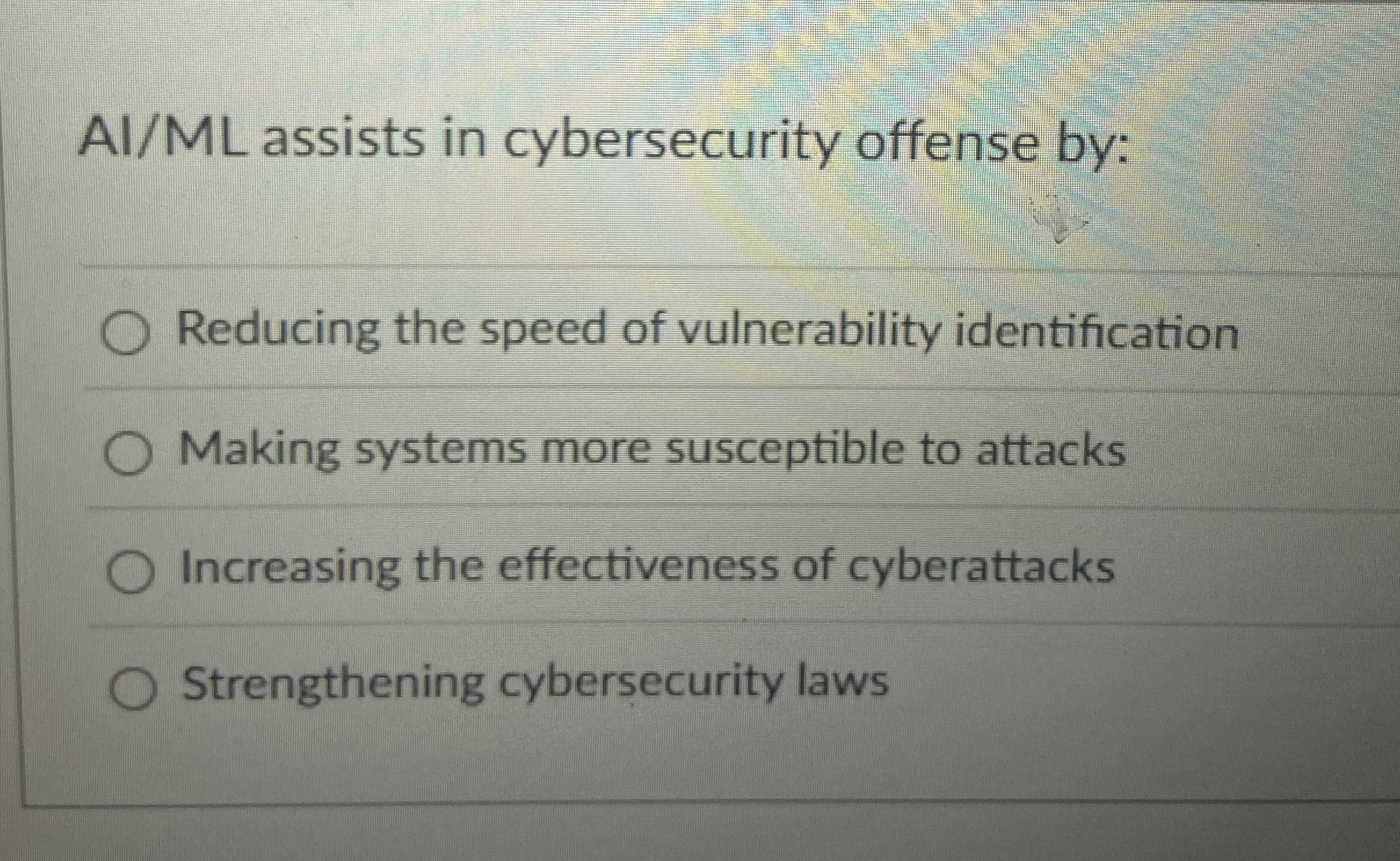 A l M L assists in cybersecurity offense by: