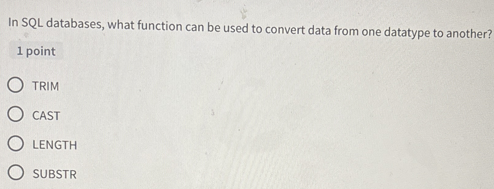 In SQL databases, what function can be used to