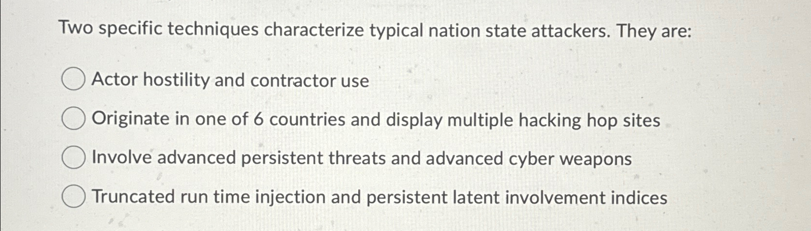 Two specific techniques characterize typical