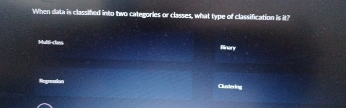 When data is classified into two categories or
