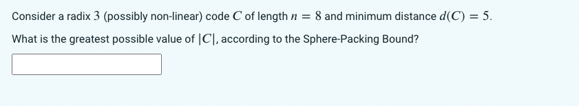Consider a radix 3 ( possibly non - linear ) code
