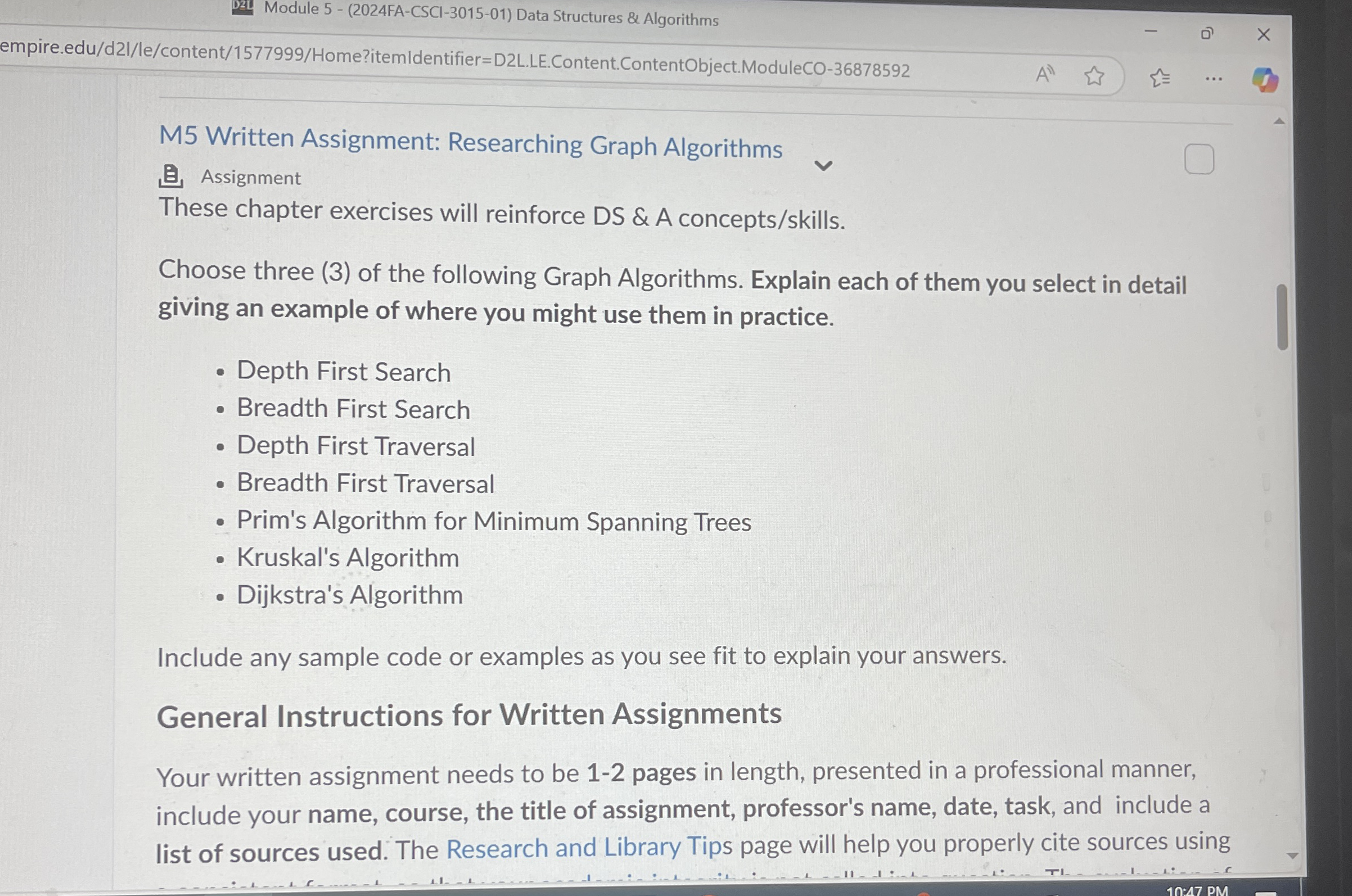 Module 5 - ( 2 0 2 4 FA - CSCI - 3 0 1 5 - 0 1 )