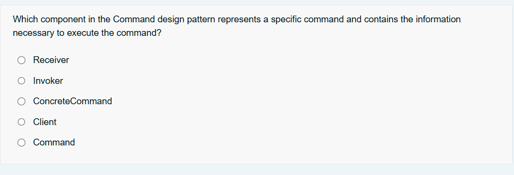 Which component in the Command design pattern