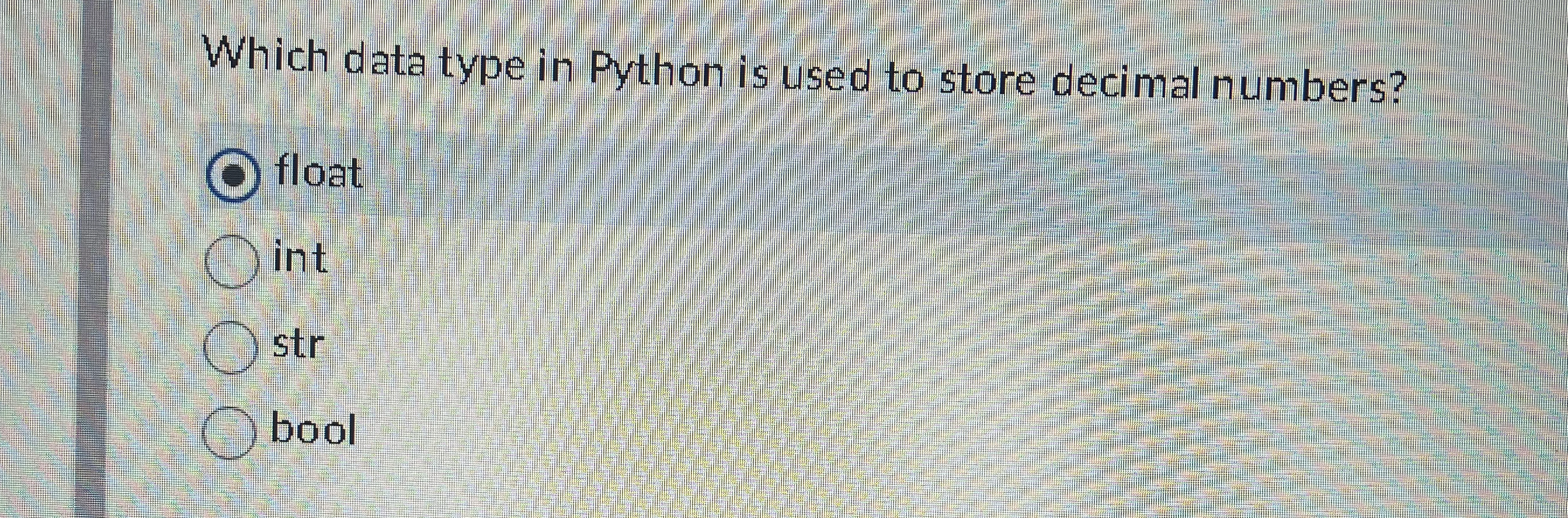 Which data type in Python is used to store