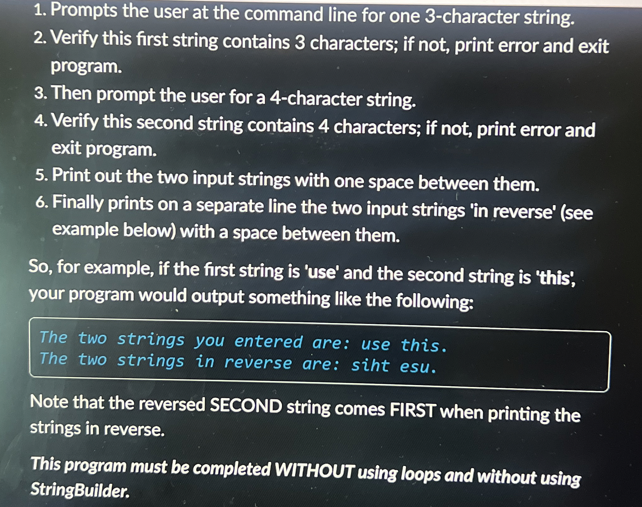 Prompts the user at the command line for one 3 -