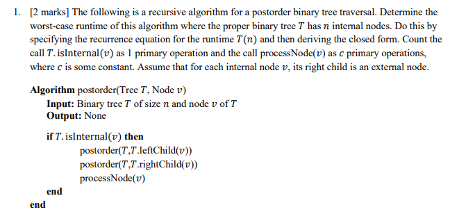 1 . [ 2 marks ] The following is a recursive