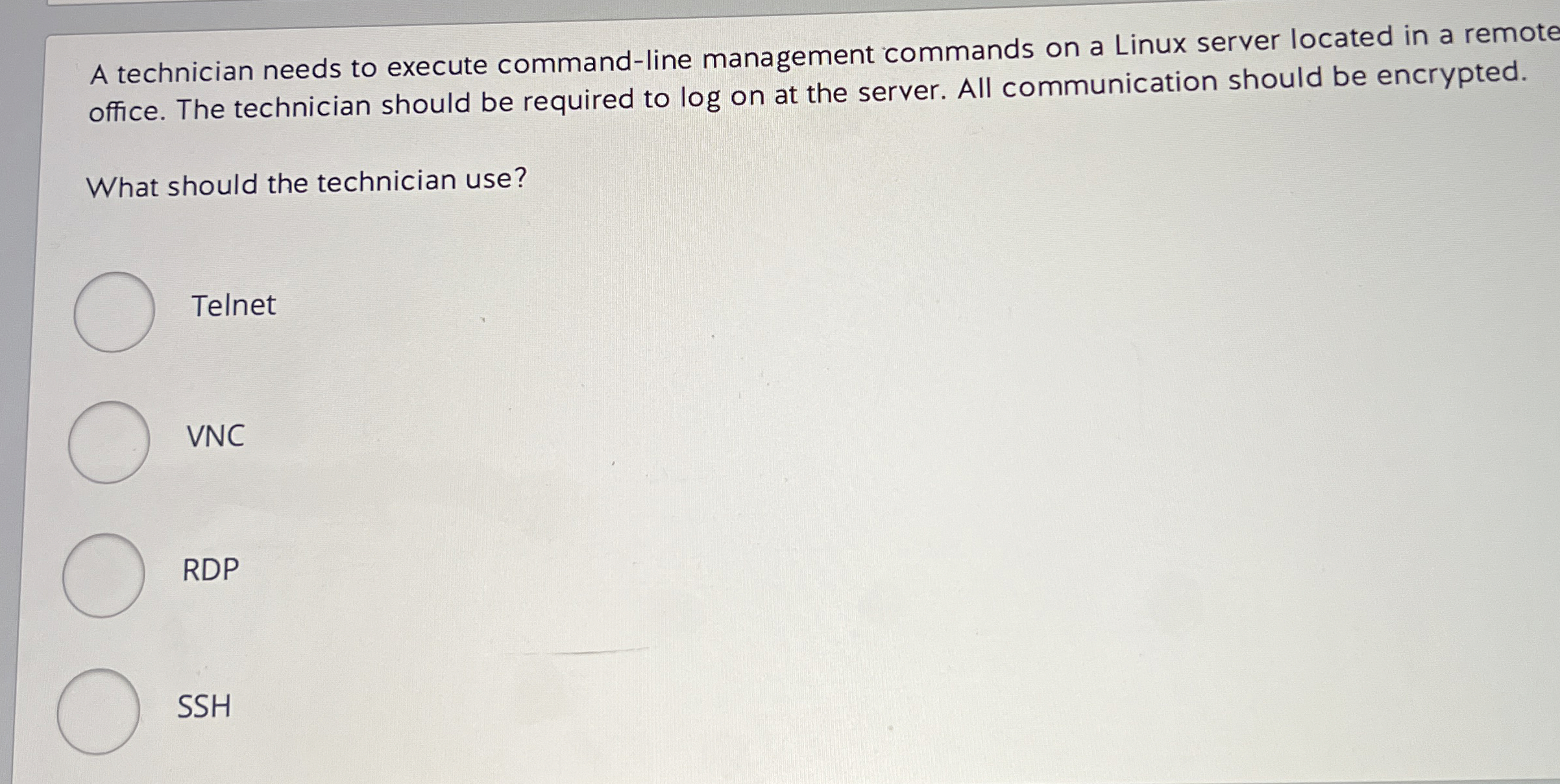 A technician needs to execute command - line