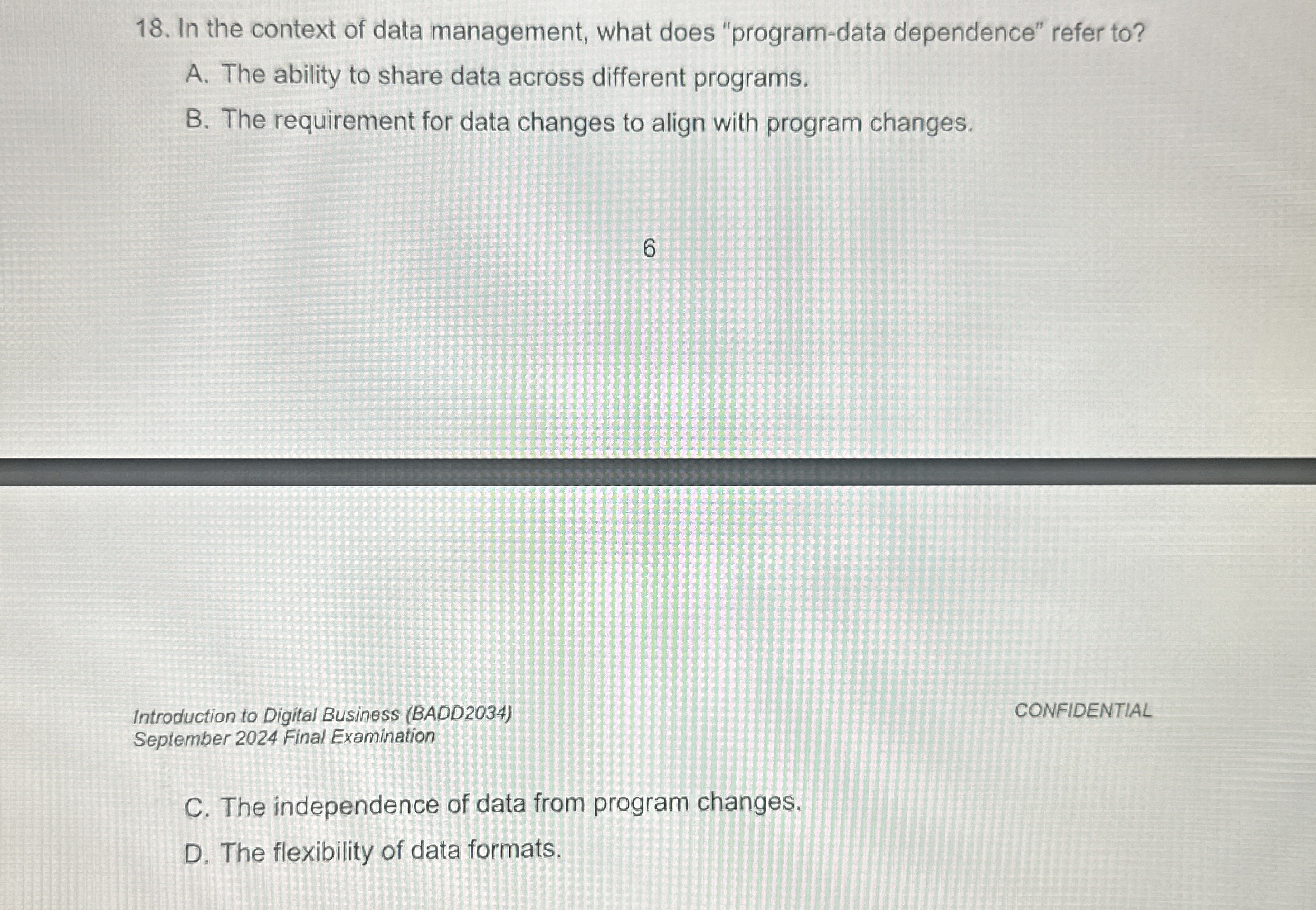 In the context of data management, what does