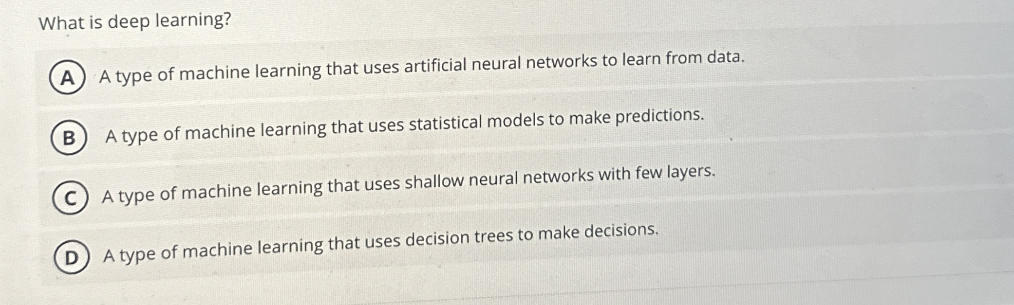 What is deep learning? A type of machine learning