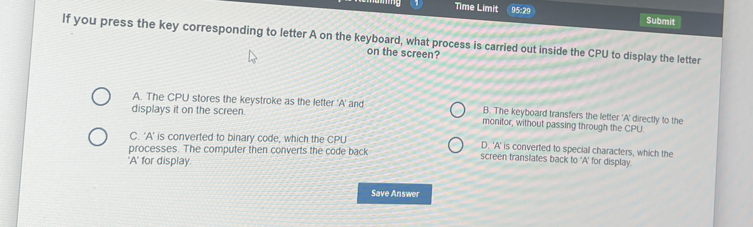 Time Limit 9 5 : 2 9 If you press the key