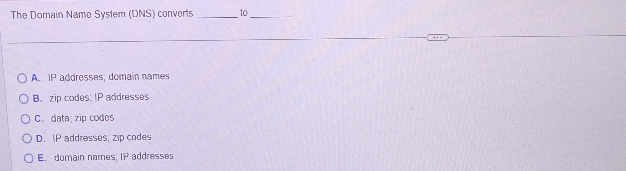 The Domain Name System ( DNS ) converts to A . IP