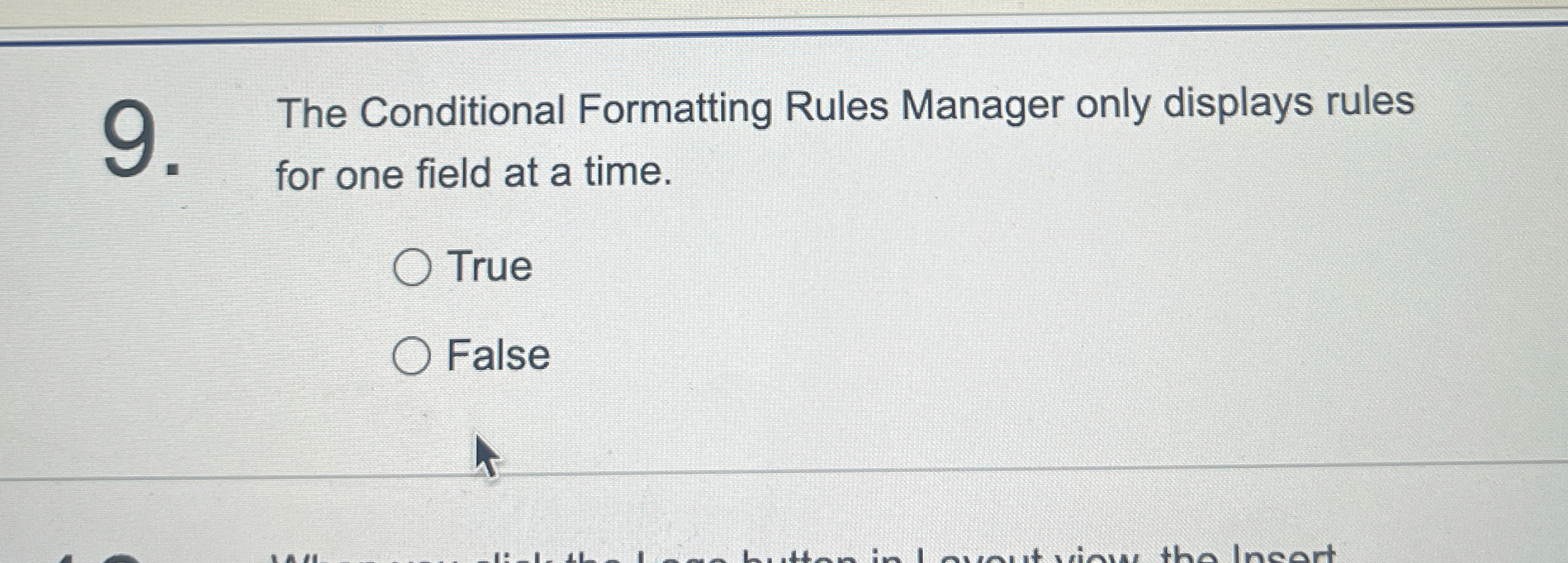 The Conditional Formatting Rules Manager only