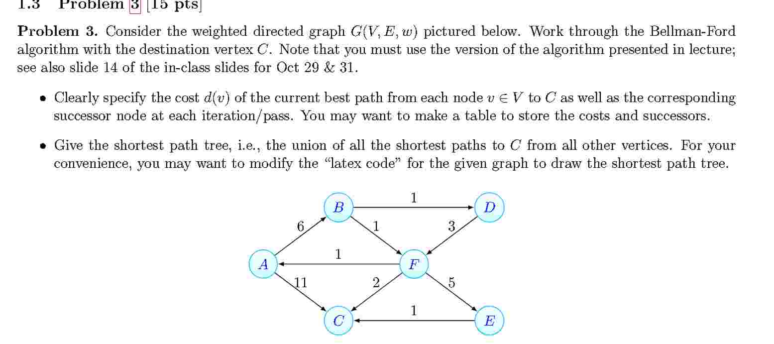 1 . 3 Problem 3 [ 1 5 pts ] Problem 3 . Consider