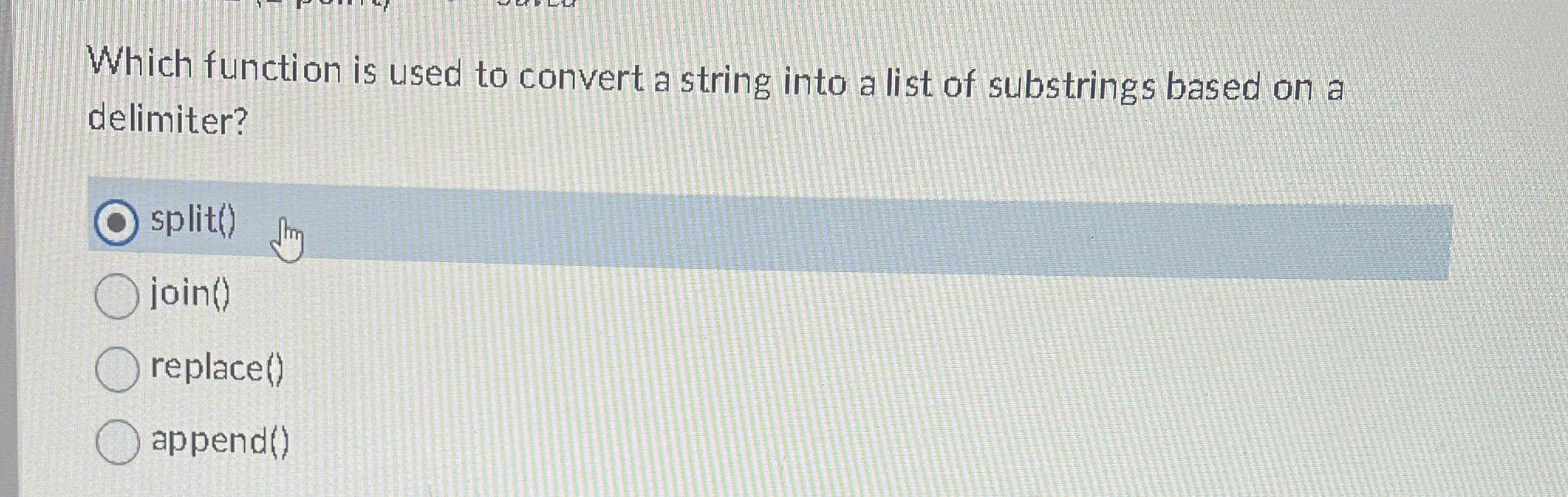 Which function is used to convert a string into a