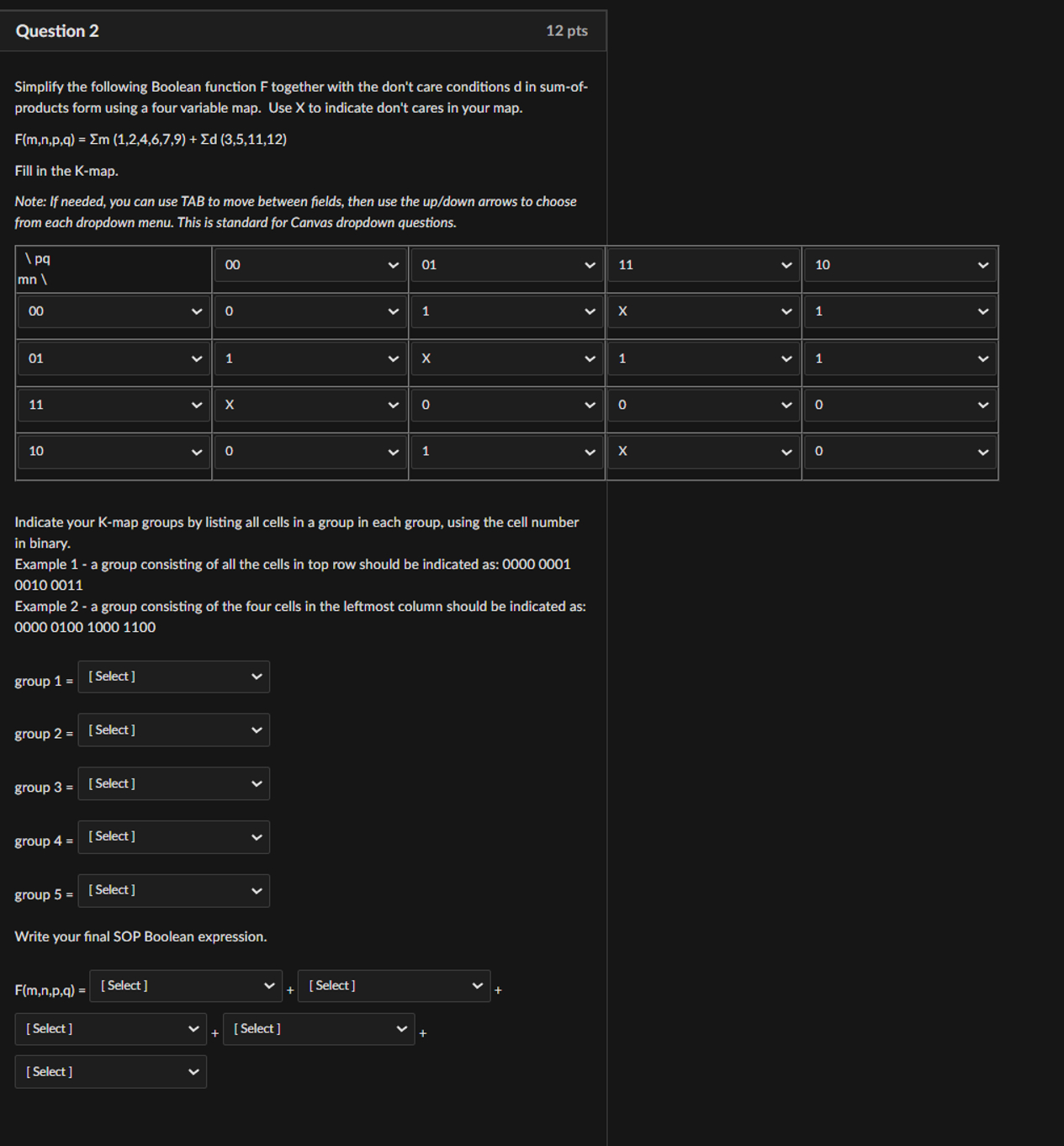 Question 2 Simplify the following Boolean