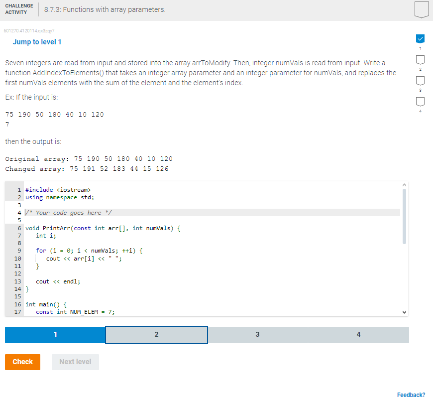 8 . 7 . 3 : Functions with array parameters. 6 0