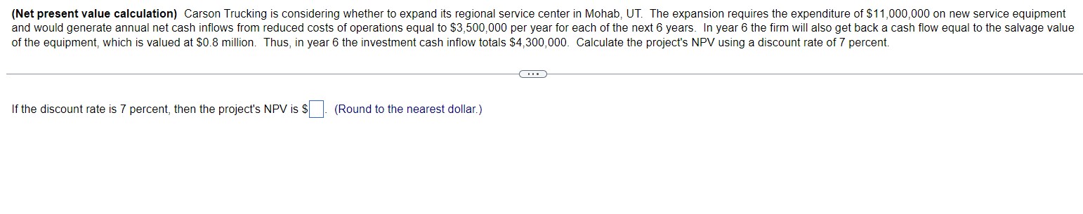 (Related to Checkpoint 11.1) (Net present value