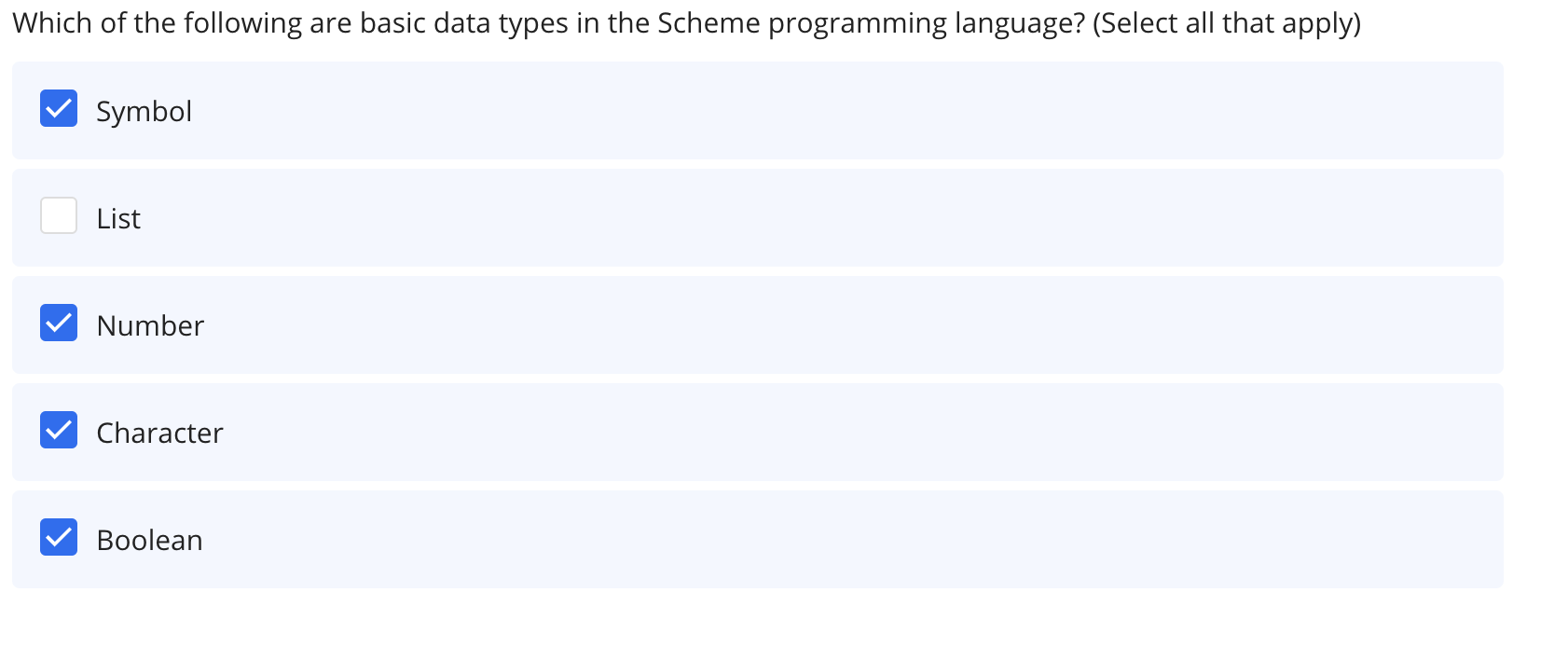 Which of the following are basic data types in