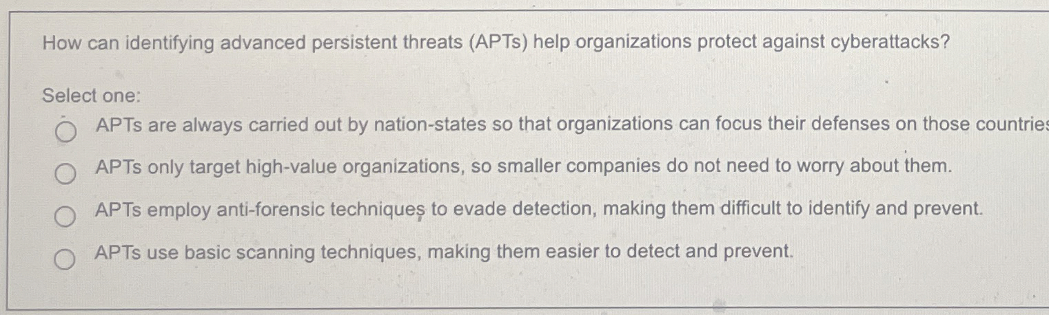 How can identifying advanced persistent threats (