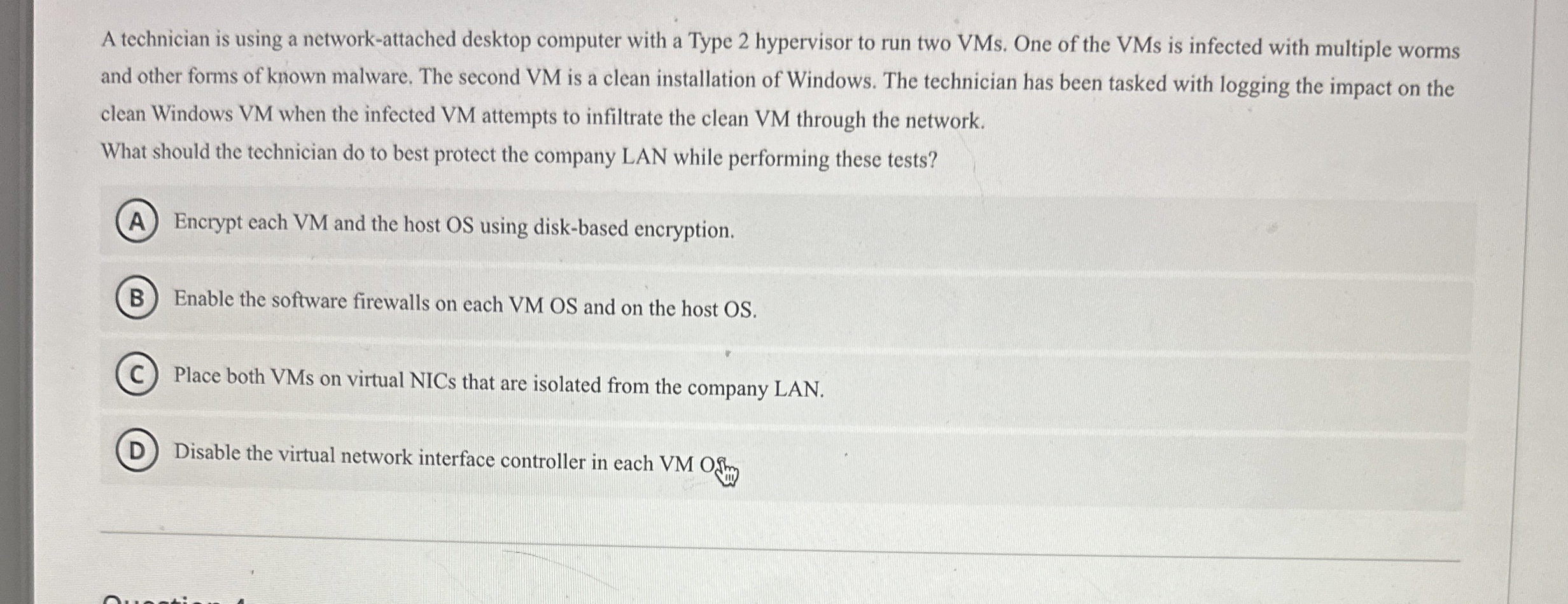A technician is using a network - attached