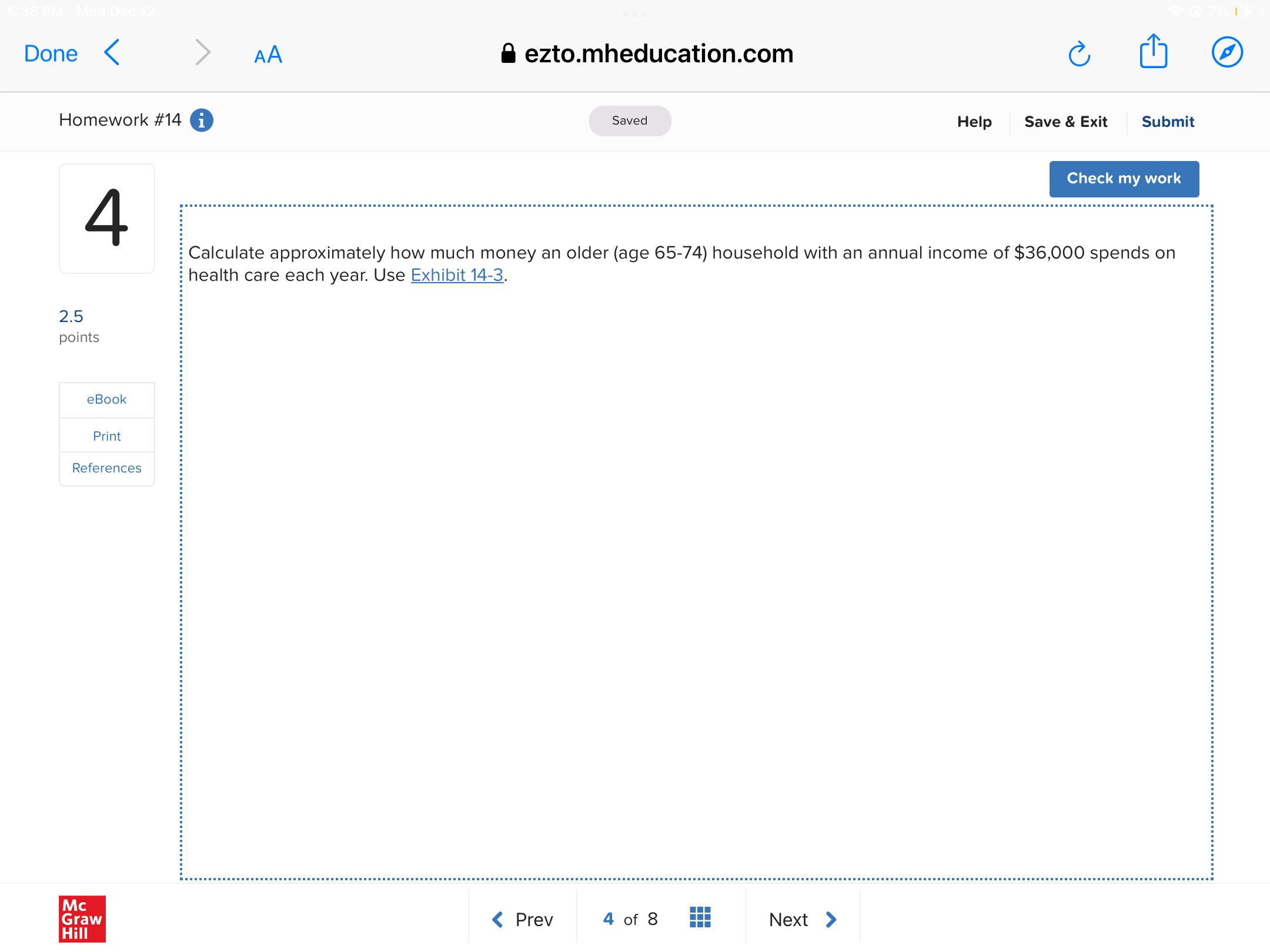 Done < AA 8 ezto.mheducation.com (L [B Homework