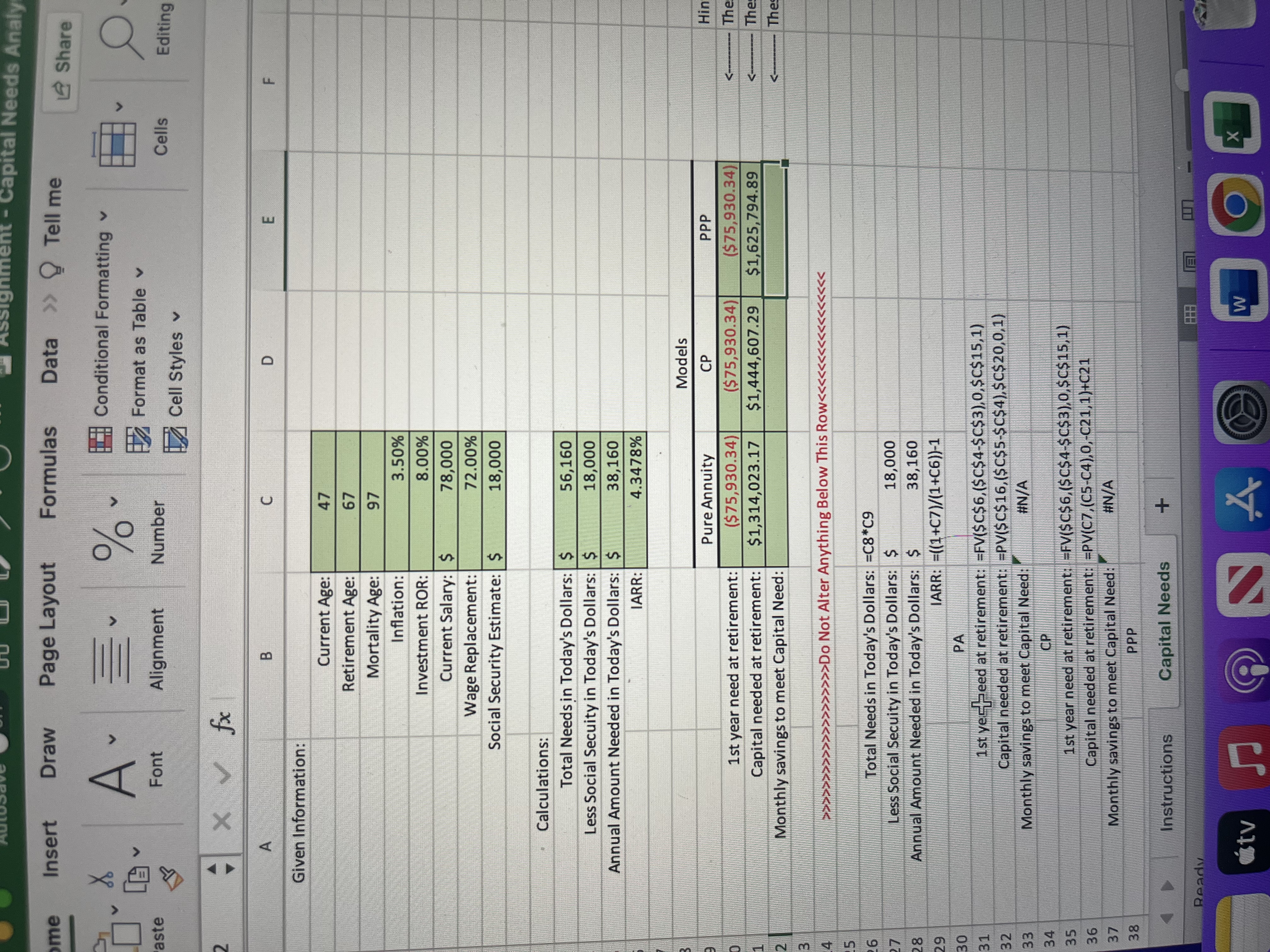 Capital Needs Analy me Insert Draw Page Layout