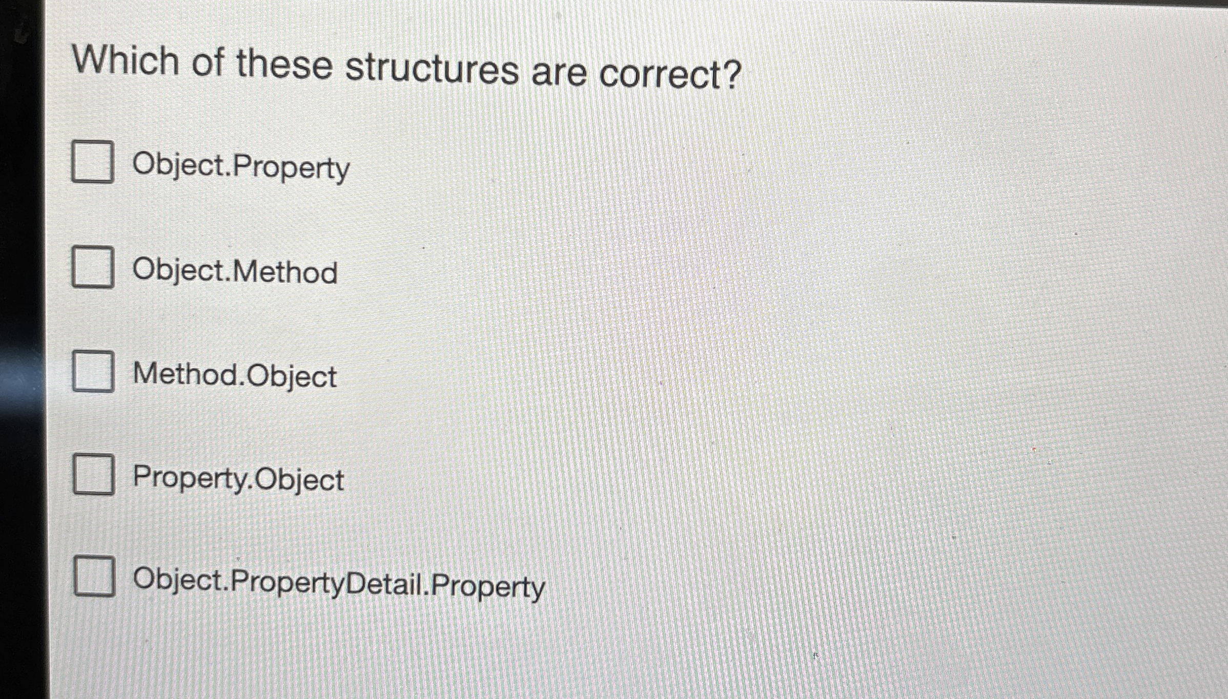 Which of these structures are correct?
