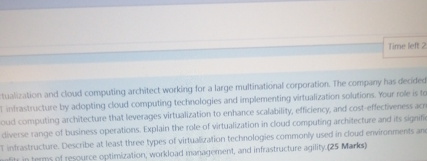 Time left 2 tualization and cloud computing