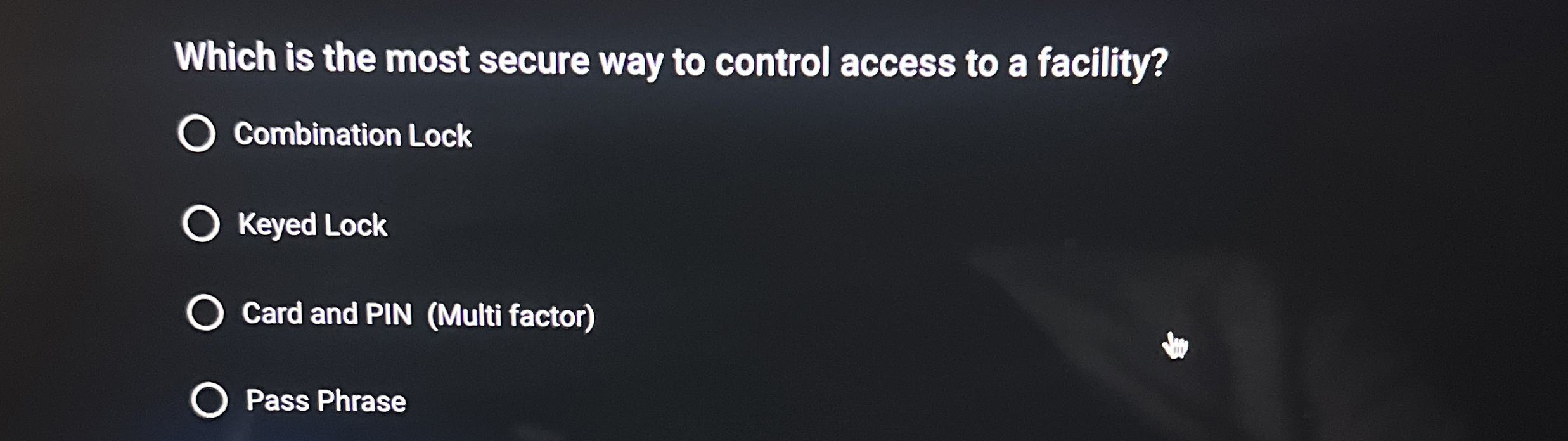 Which is the most secure way to control access to
