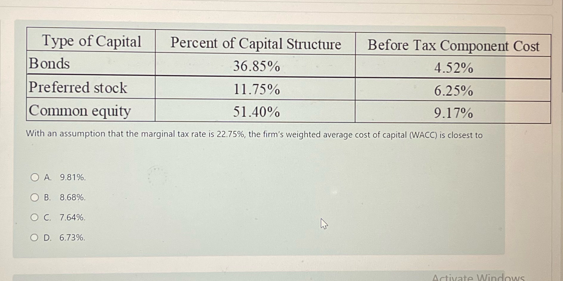 Hello just need some help answering this finance