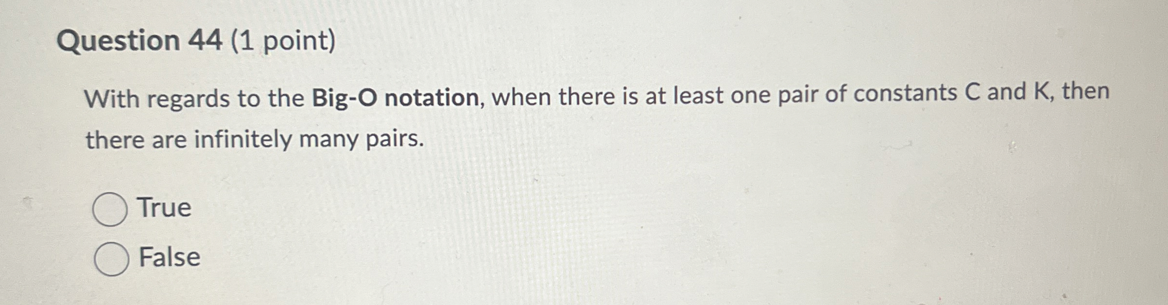 Question 4 4 ( 1 point ) With regards to the Big