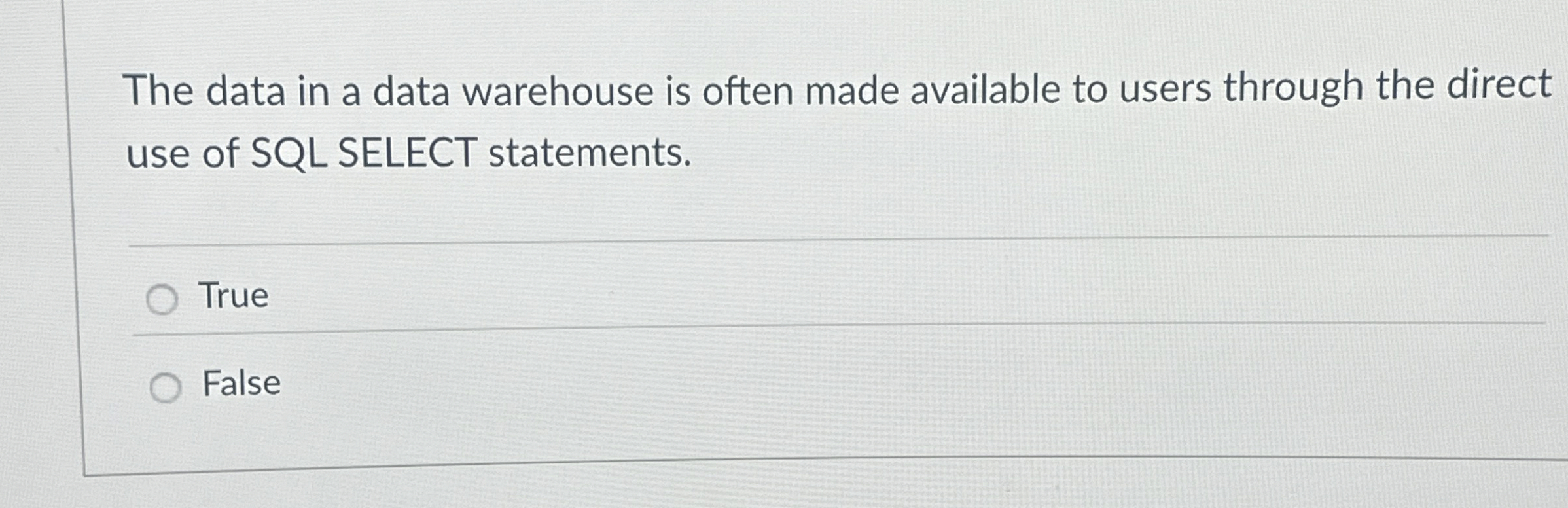 The data in a data warehouse is often made