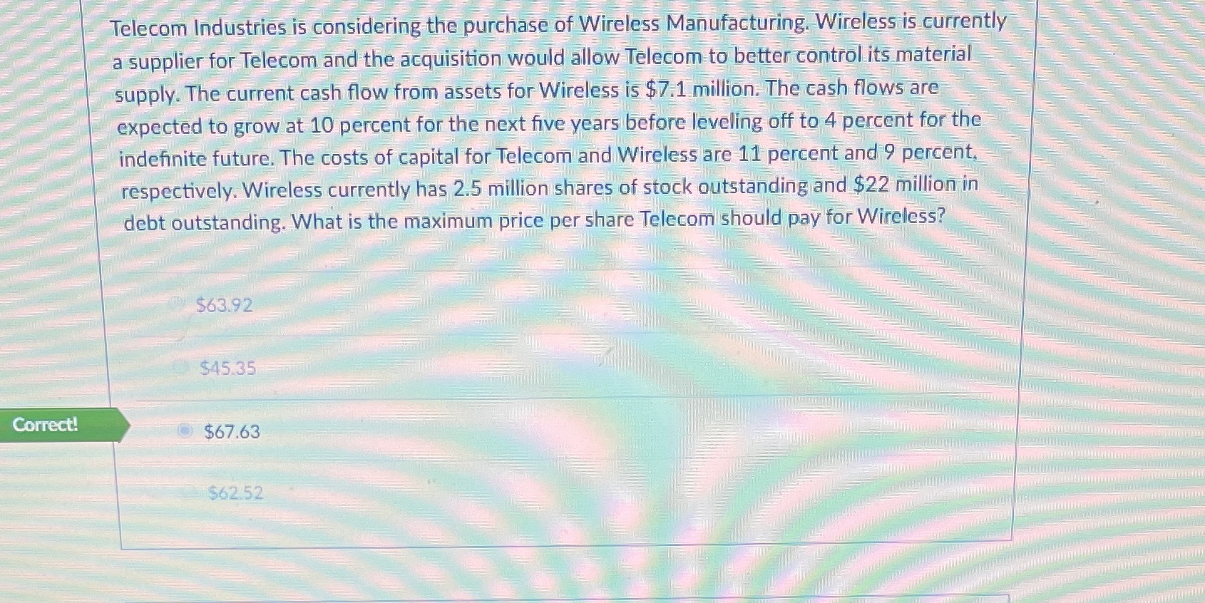 Telecom Industries is considering the purchase of