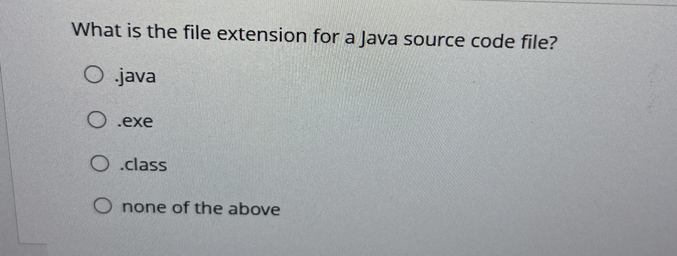 What is the file extension for a Java source code