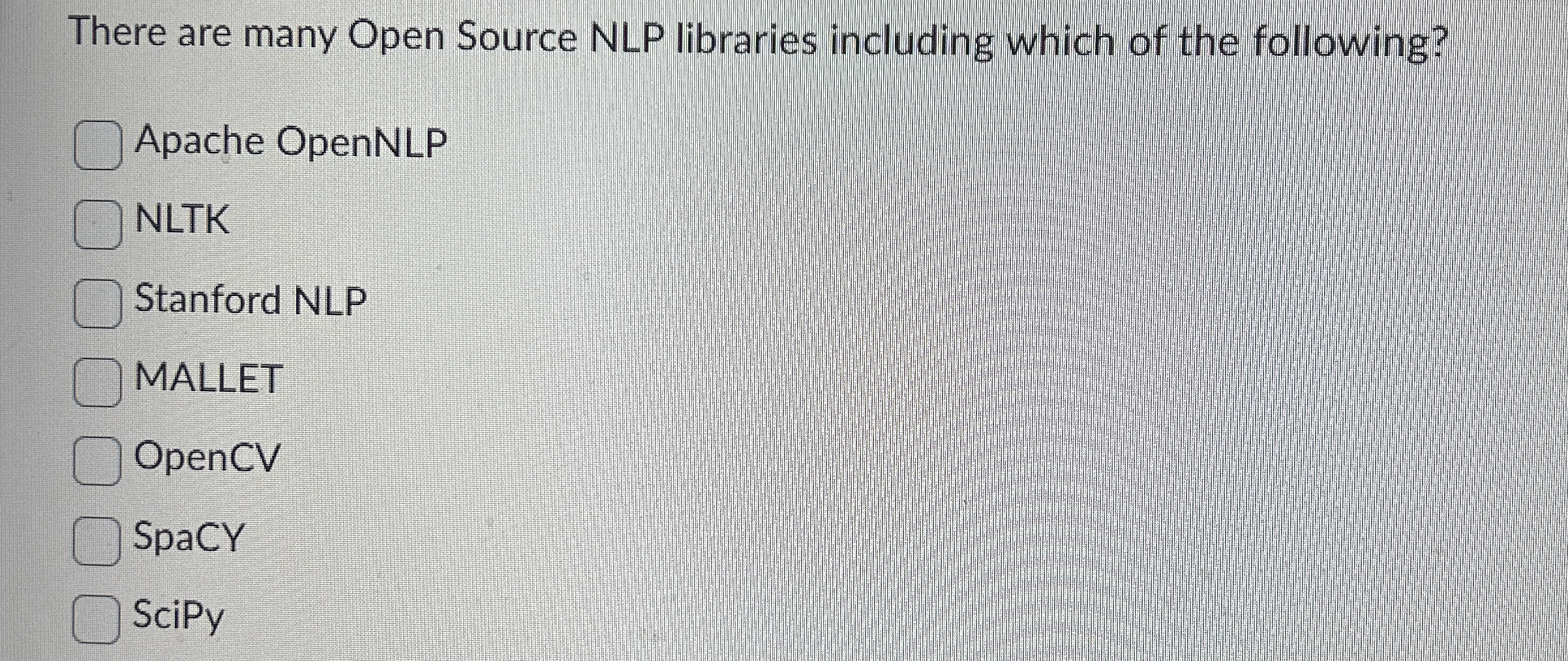 There are many Open Source NLP libraries