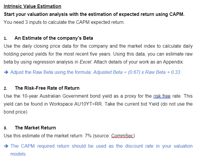 Y8 Intrinsic Value Estimation Start your