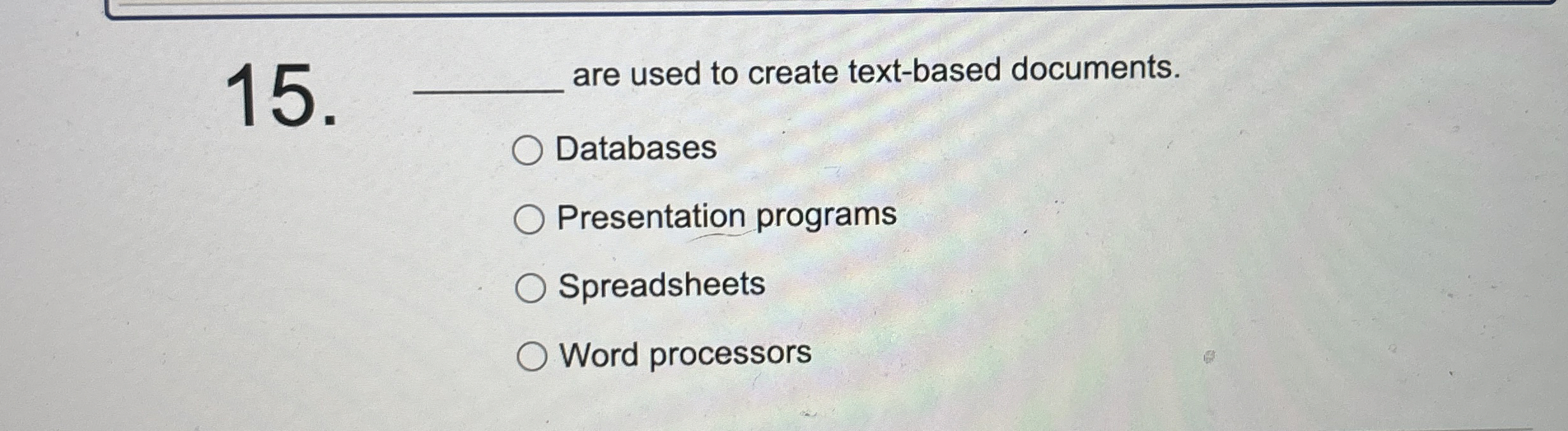 are used to create text - based documents.