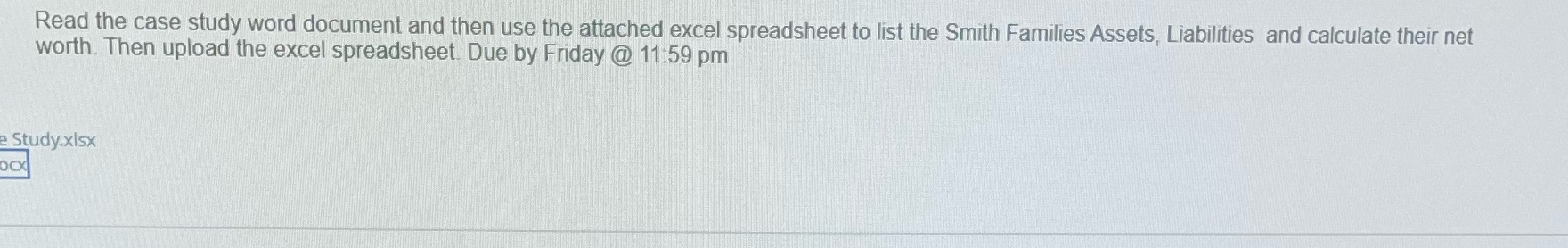 Read the case study word document and then use