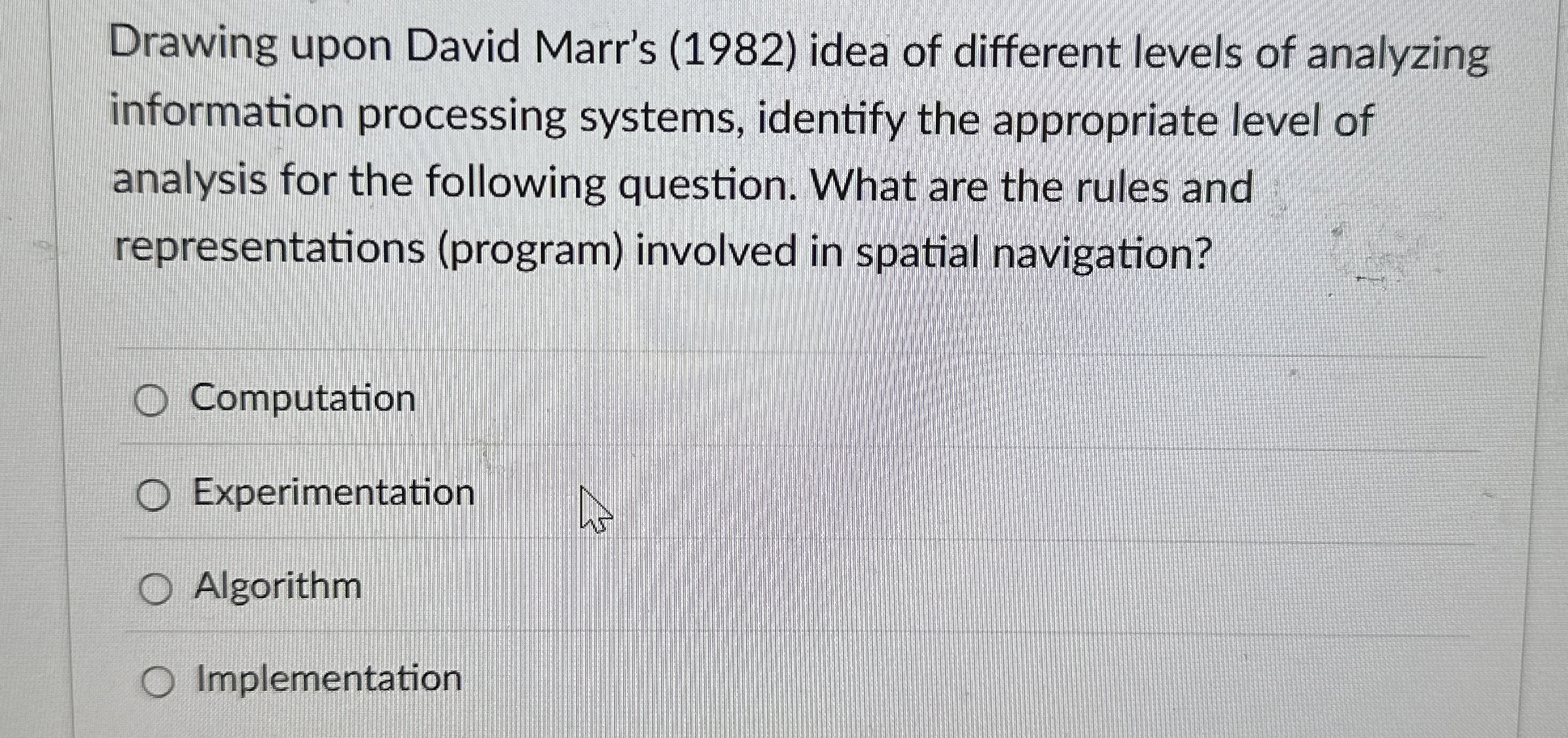 Drawing upon David Marr's ( 1 9 8 2 ) idea of