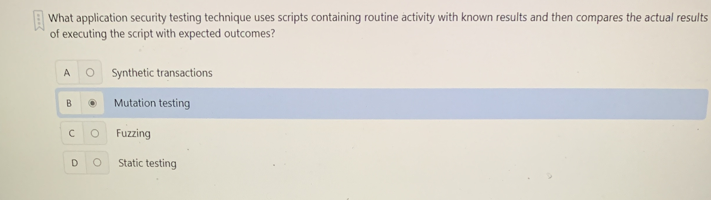 What application security testing technique uses