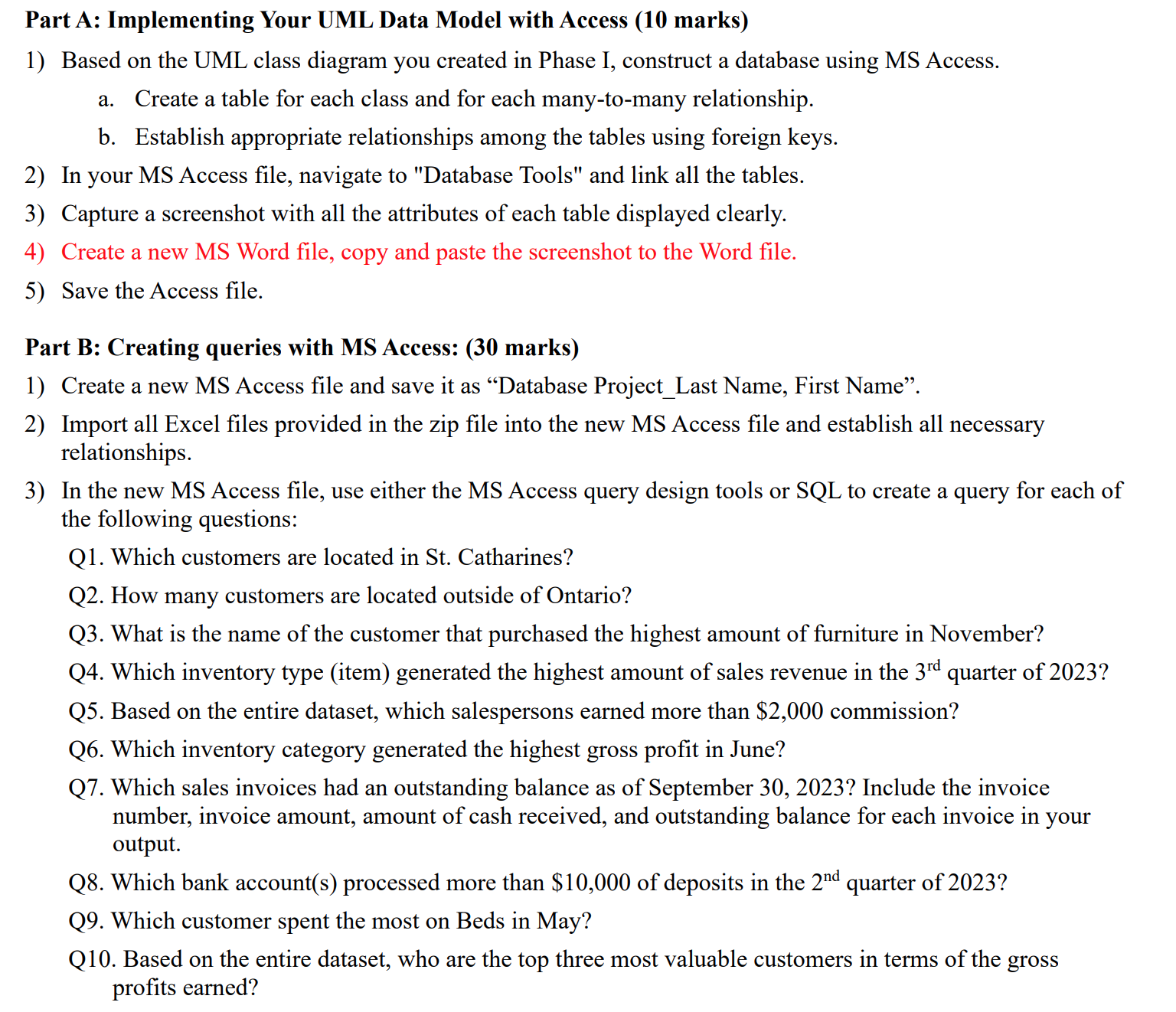 Part A: Implementing Your UML Data Model with