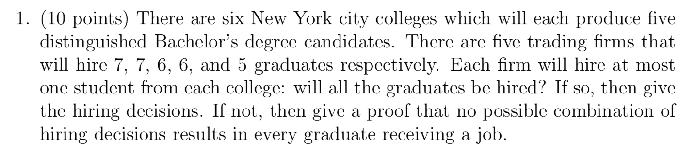 Using a matching algorithm technique, solve this
