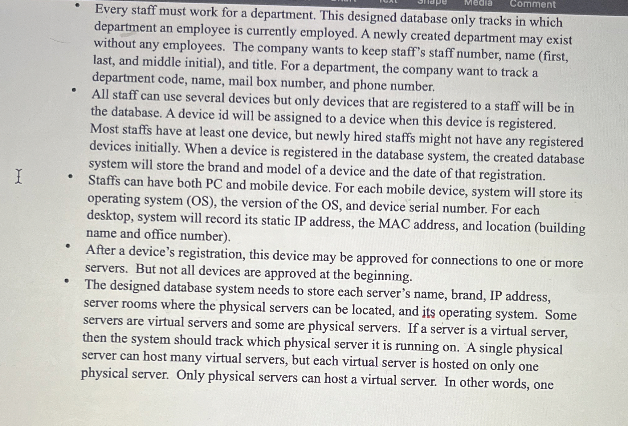 Every staff must work for a department. This