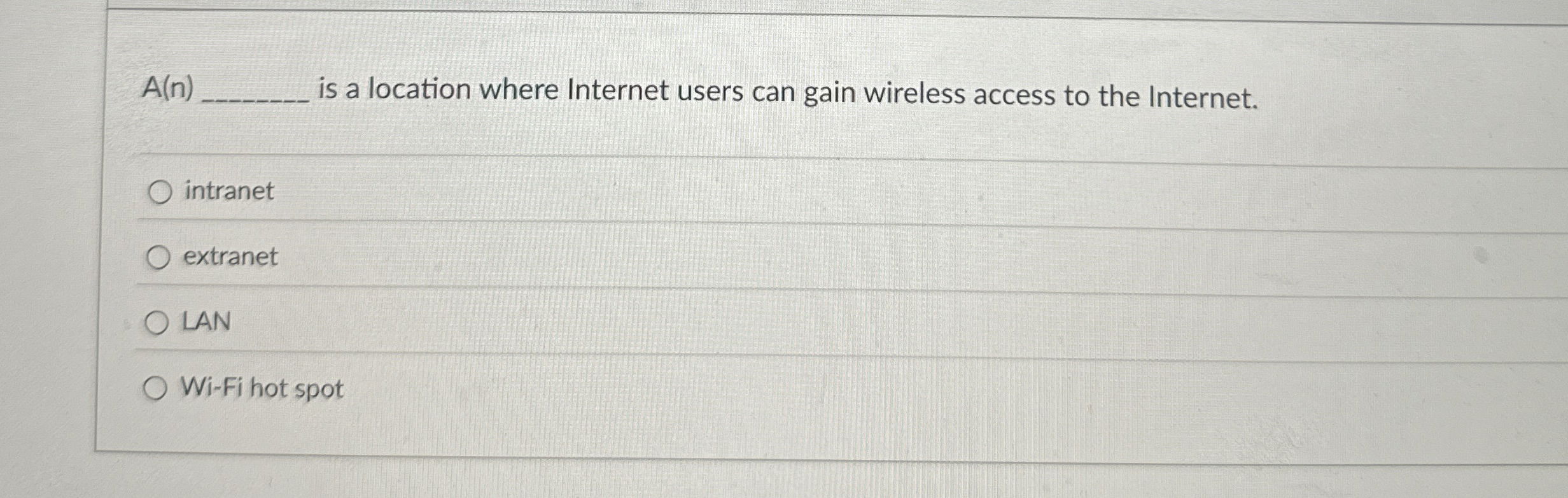 A ( n ) is a location where Internet users can