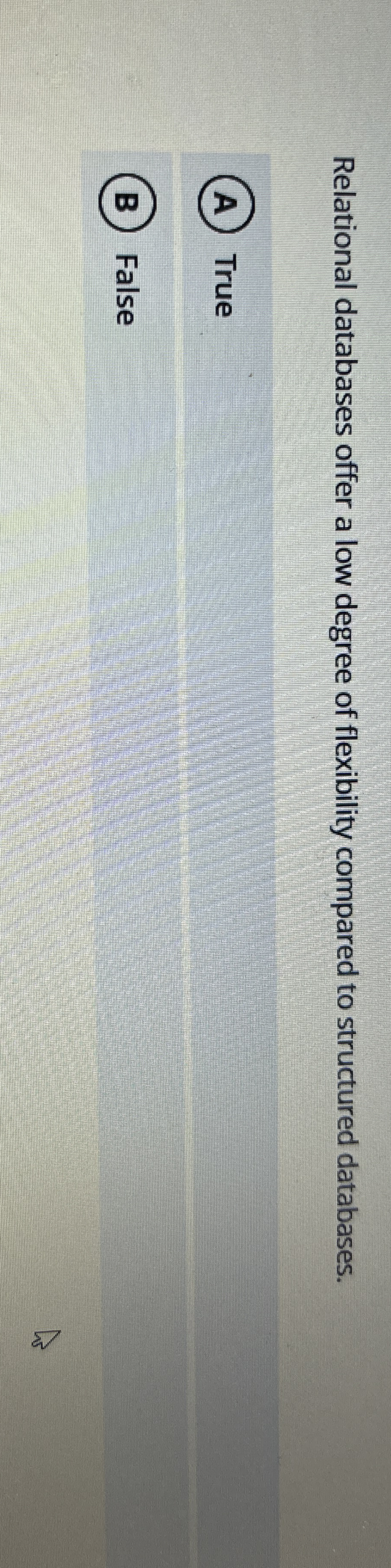 Relational databases offer a low degree of