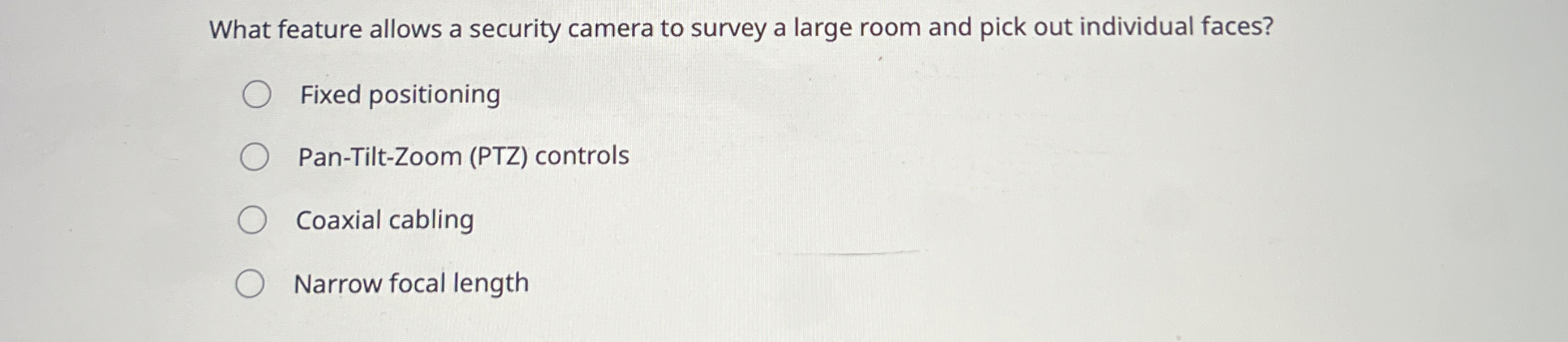 What feature allows a security camera to survey a