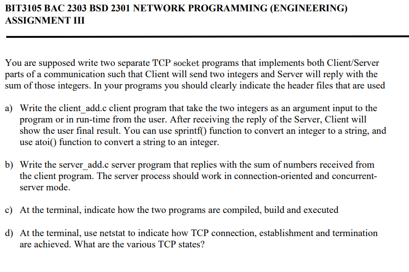 You are supposed write two separate TCP socket
