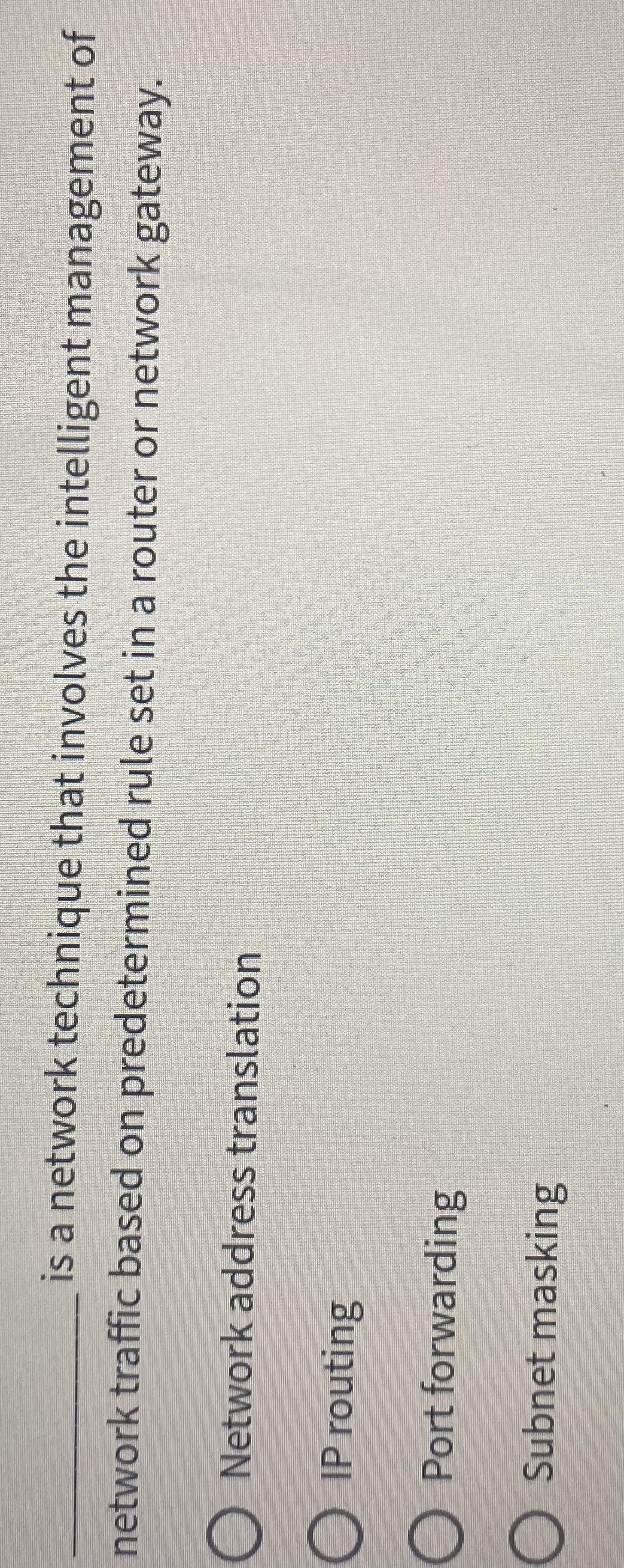 is a network technique that involves the