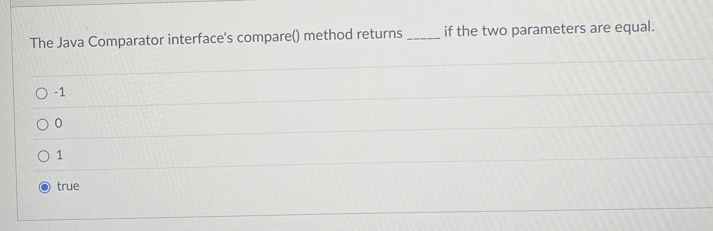 The Java Comparator interface's compare ( )